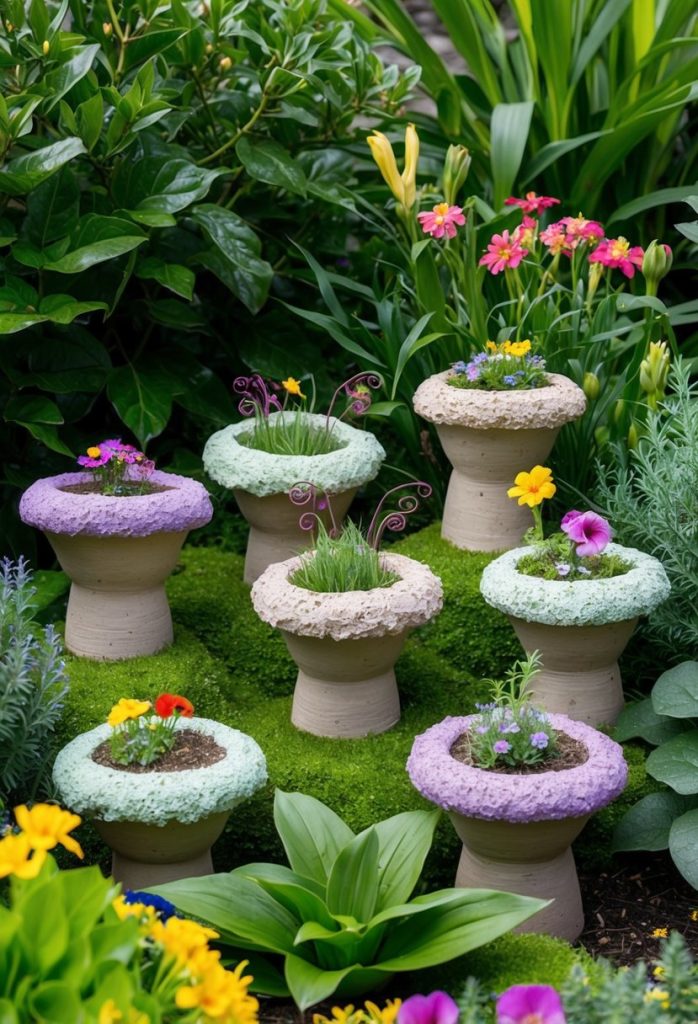 1. Hypertufa Fairy Garden Planters