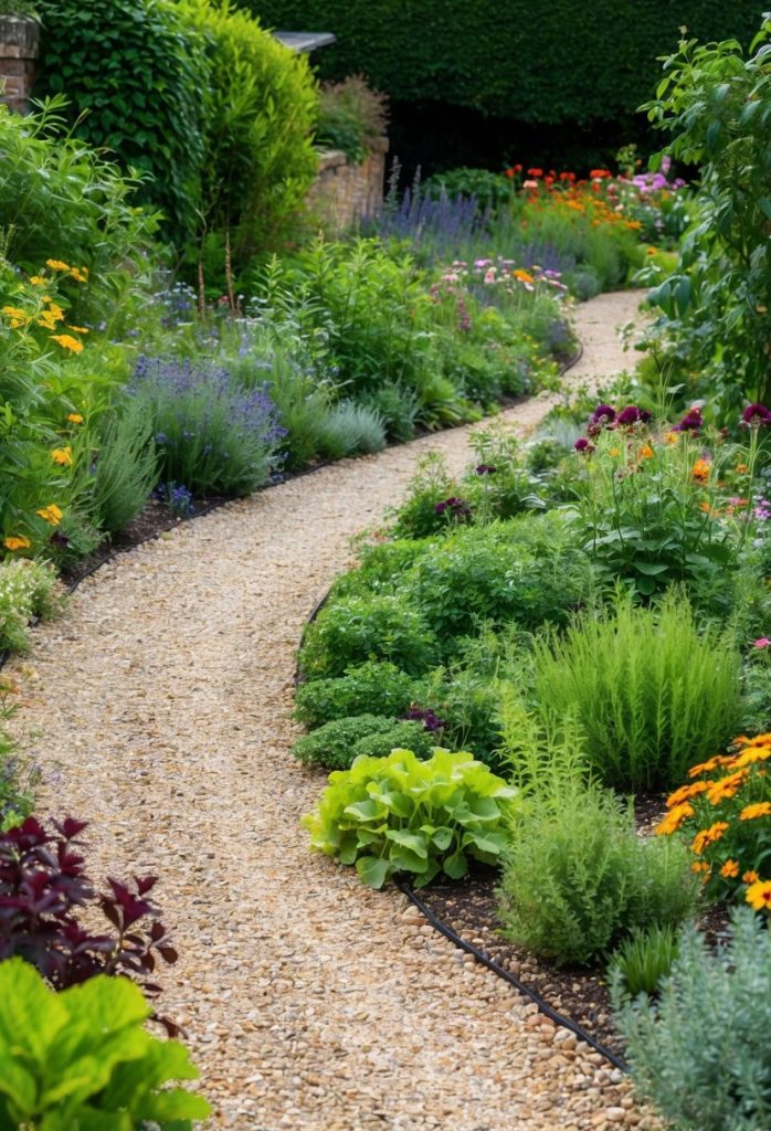 1. Incorporate winding gravel paths