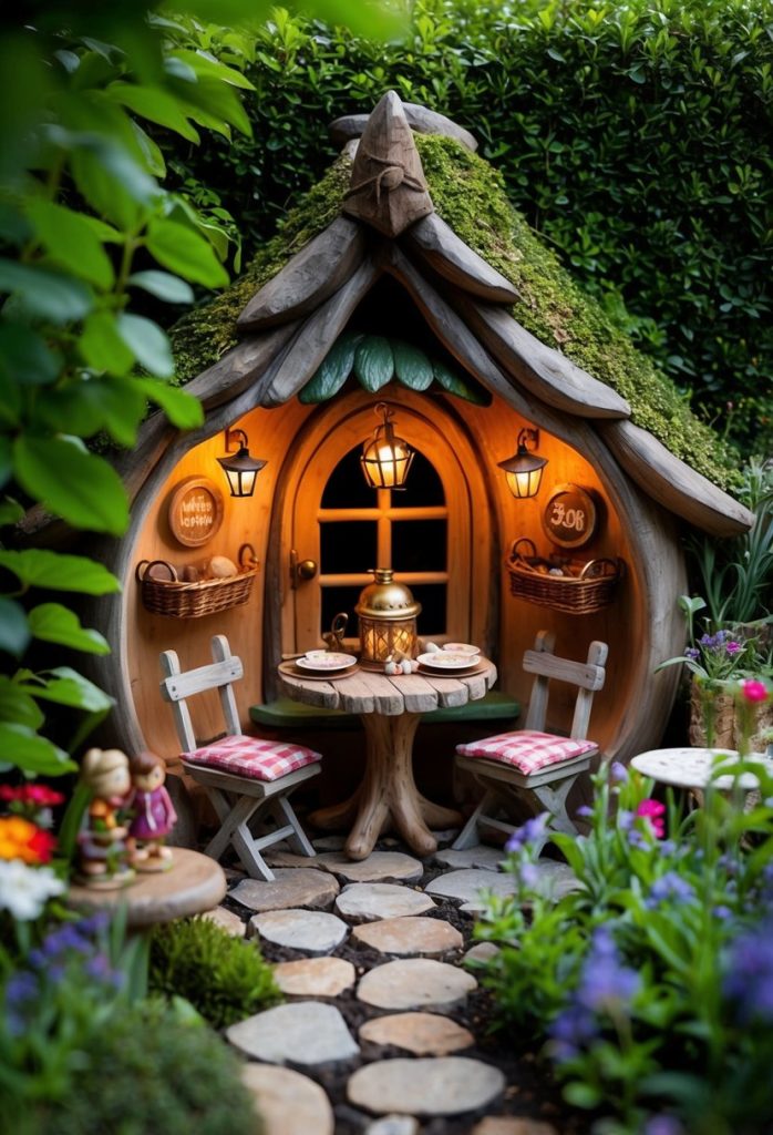 11. Create a fairy tavern with miniature tables and chairs