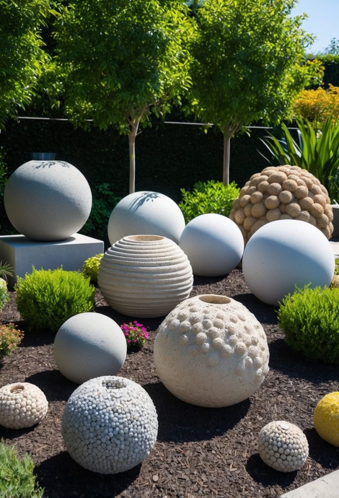 11. Modern Hypertufa Garden Spheres