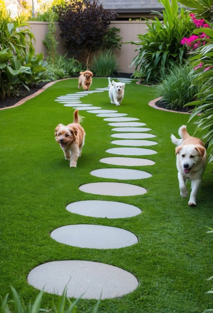 12. Create a dog-friendly path with stepping stones