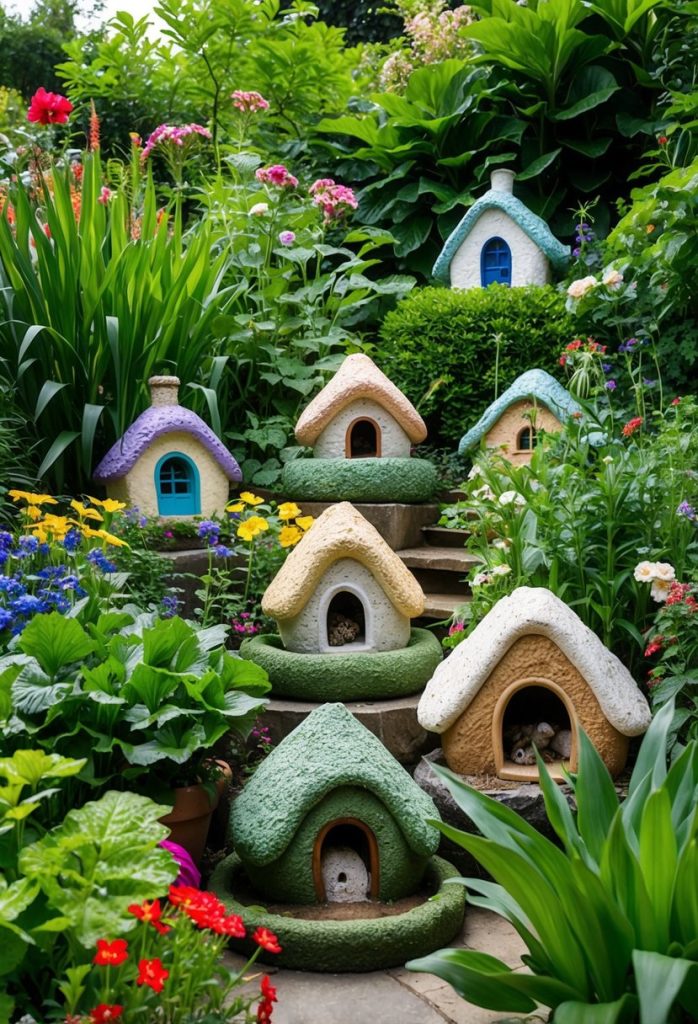 13. Charming Hypertufa Toad Houses