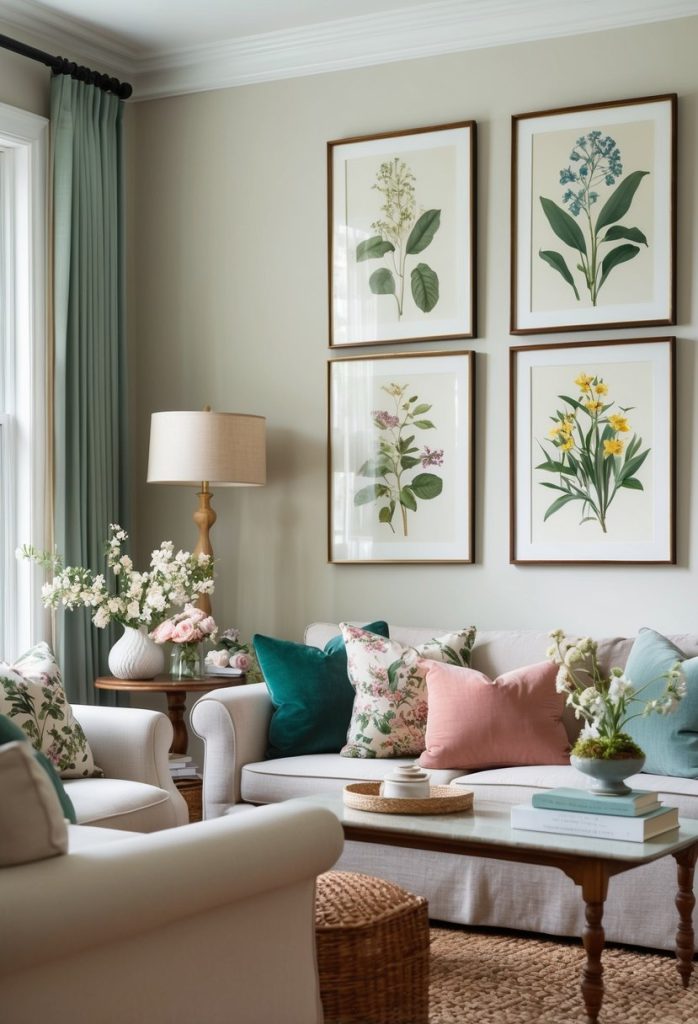 14. Use botanical prints as wall art