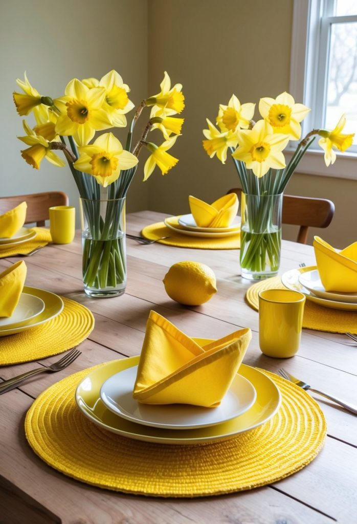 15. Arrange a sunny tablescape with yellow accents