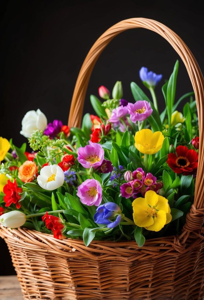 16. Fill a basket with freshly picked flowers