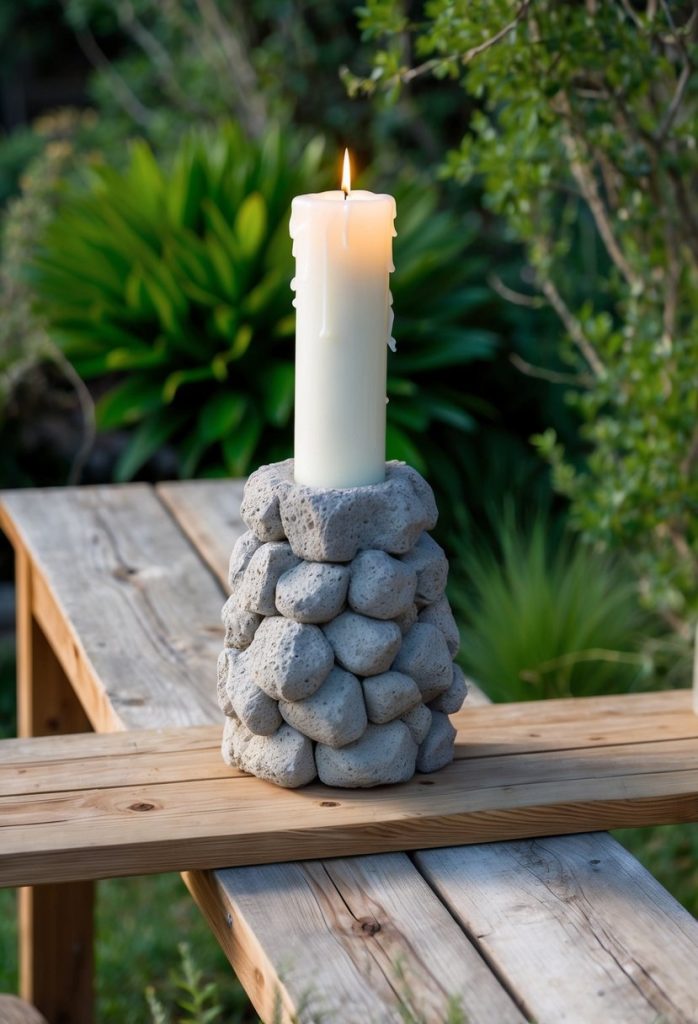 16. Hypertufa Candle Holders