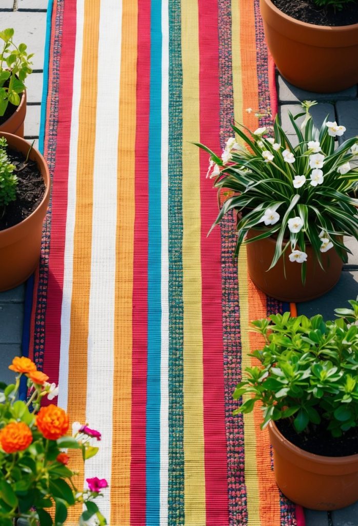 16. Striped Outdoor Rug
