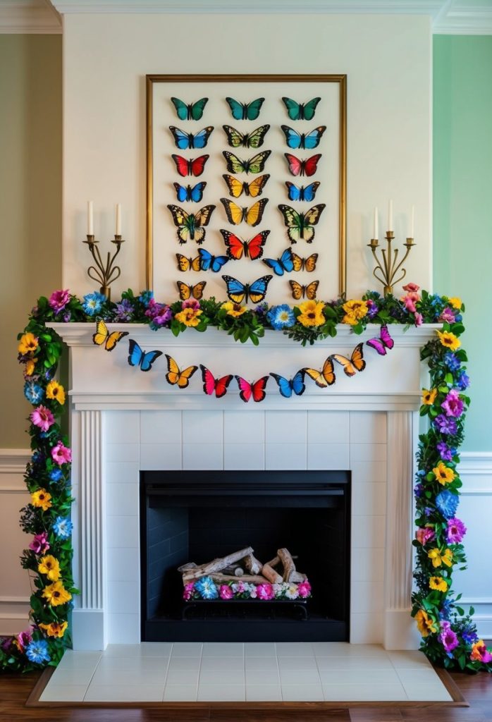 16. Vibrant butterfly garland