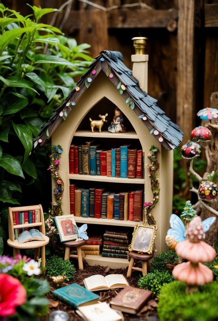 18. Design a tiny library with miniature books inside