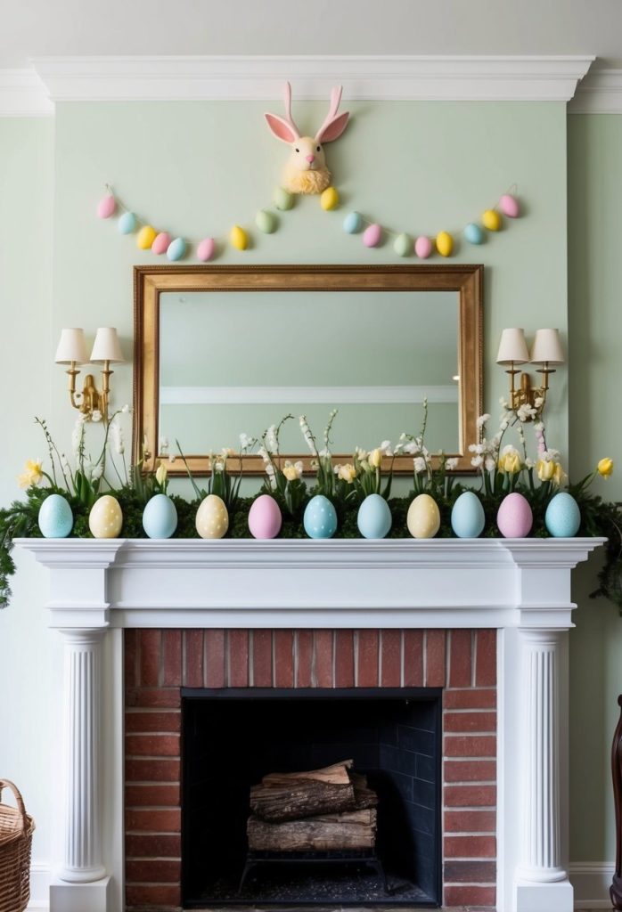 2. Pastel egg-themed decorations