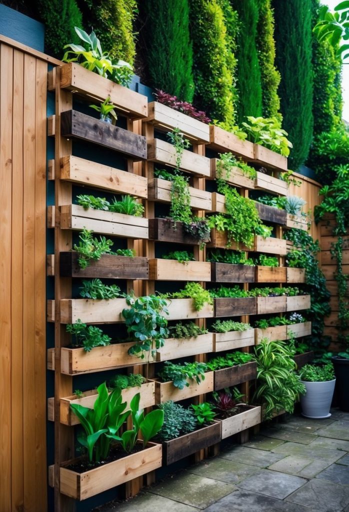 2. Recycled wooden pallet planters