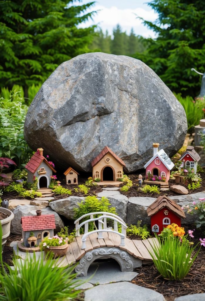 2. Use a large boulder as the centerpiece