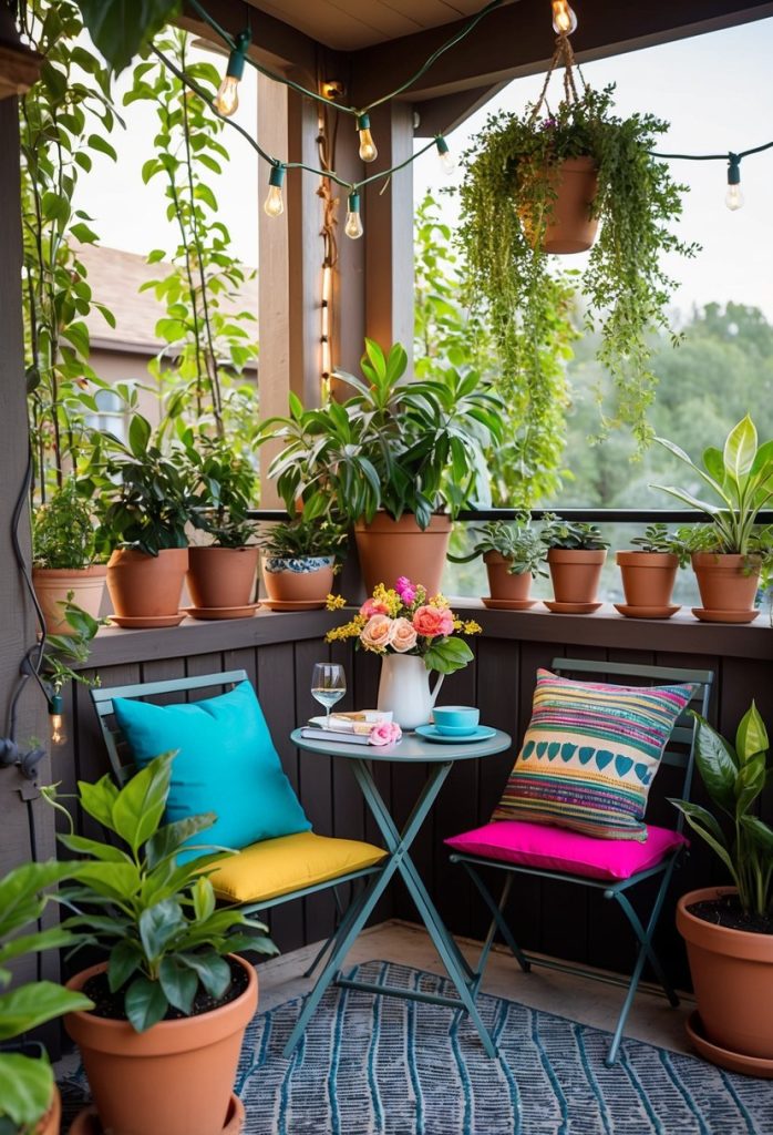 22. Bring in outdoor elements with a small patio makeover