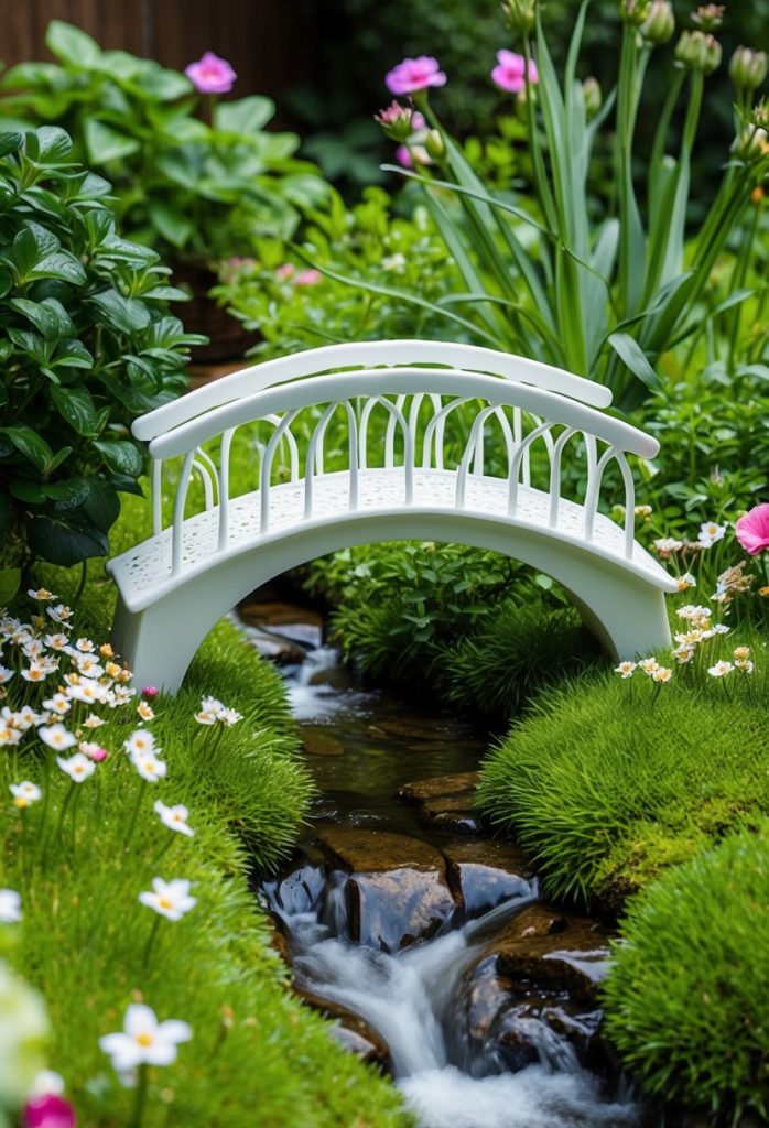 22. Build a fairy bridge over a miniature stream