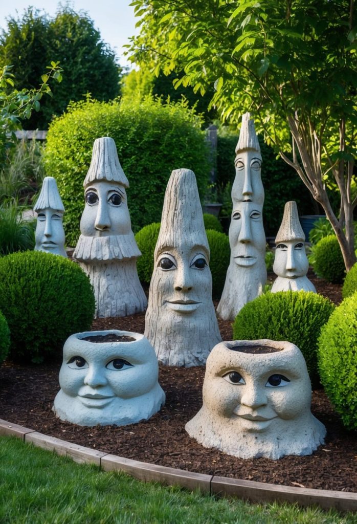 22. Hypertufa Tree Faces