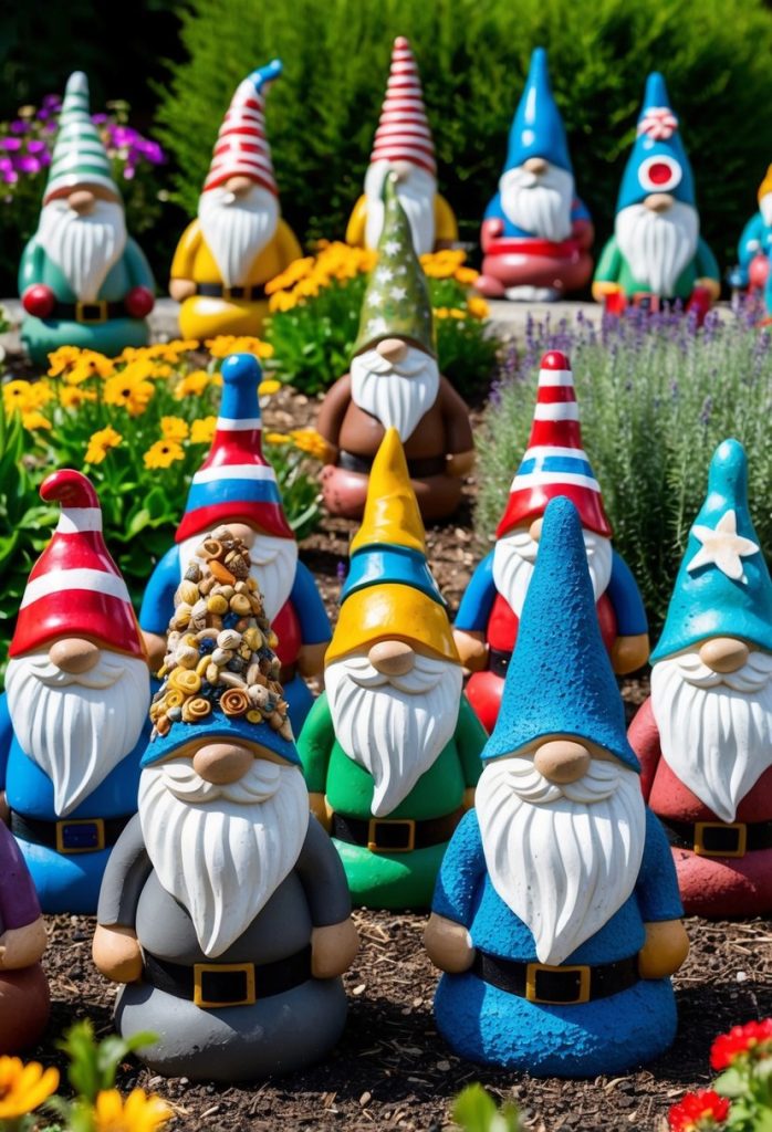 26. Imaginative Hypertufa Garden Gnomes