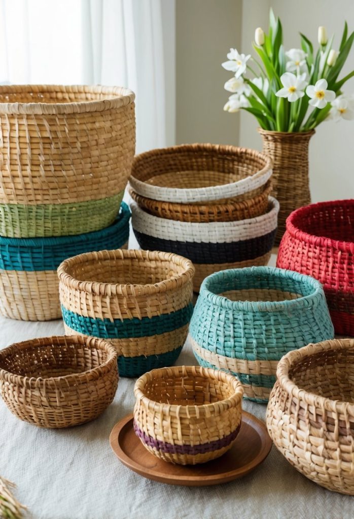 27. Add texture with woven baskets
