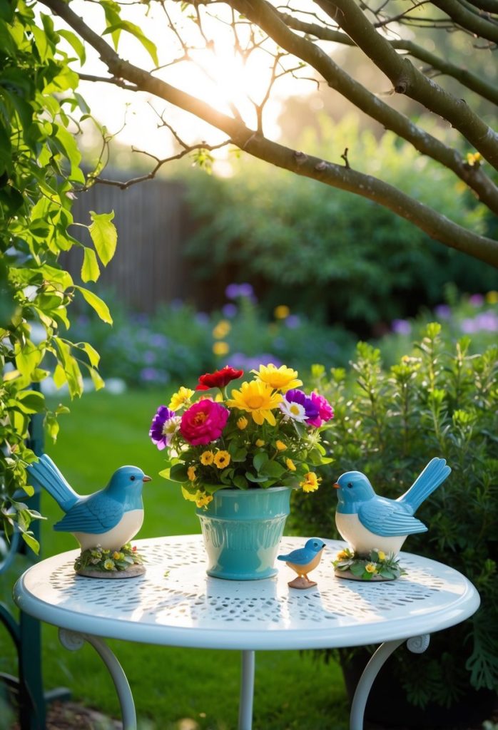 29. Create a spring vignette with bird figurines