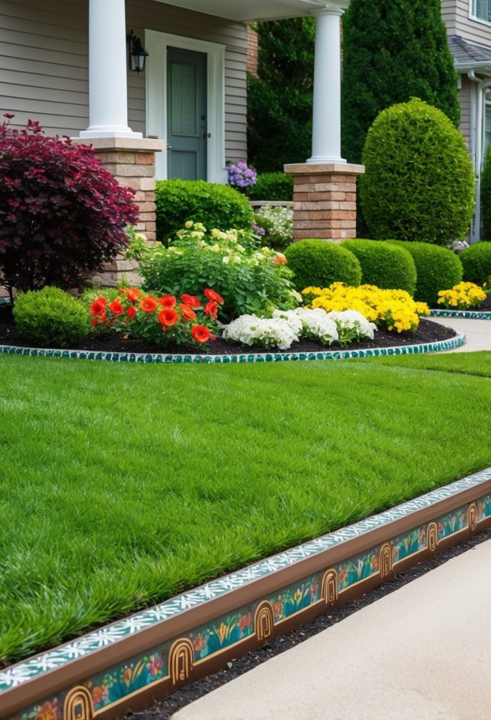 3. Add decorative garden edging