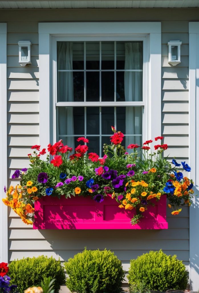 3. Add window boxes with colorful flowers