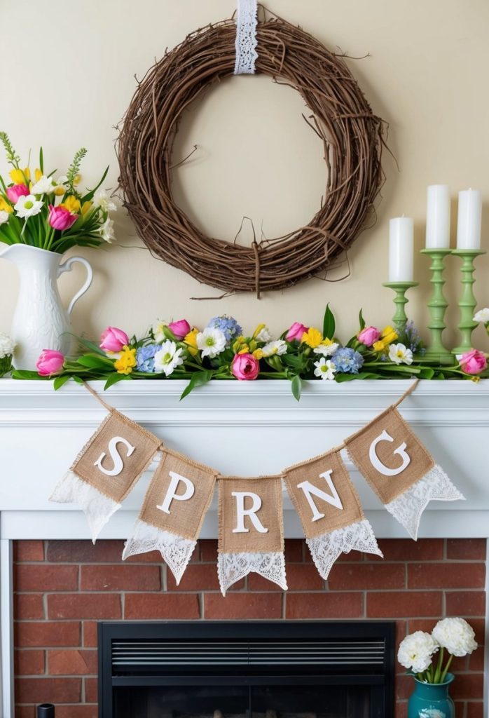 3. Burlap and lace DIY banner