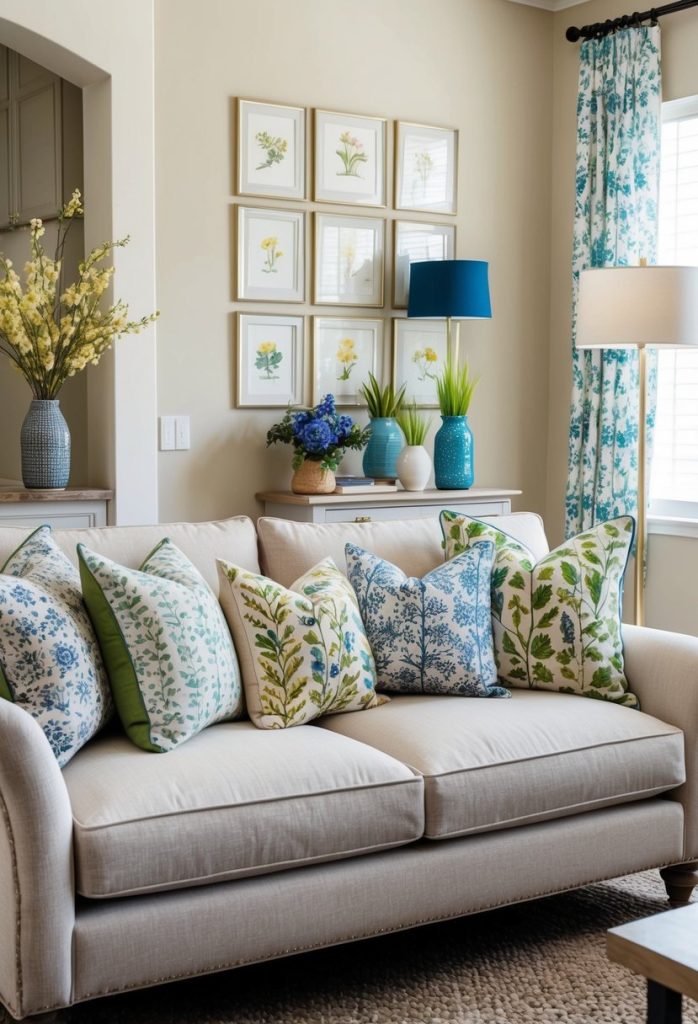 3. Patterned Throw Pillows