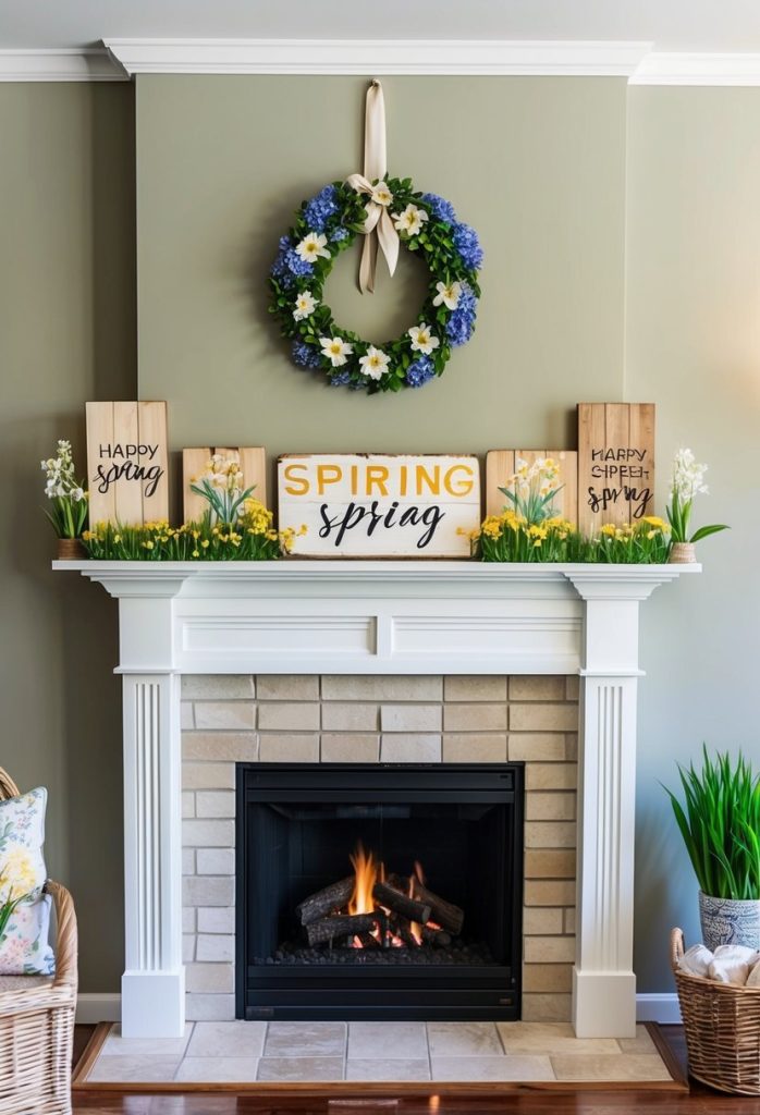 30. Seasonal wood block signs