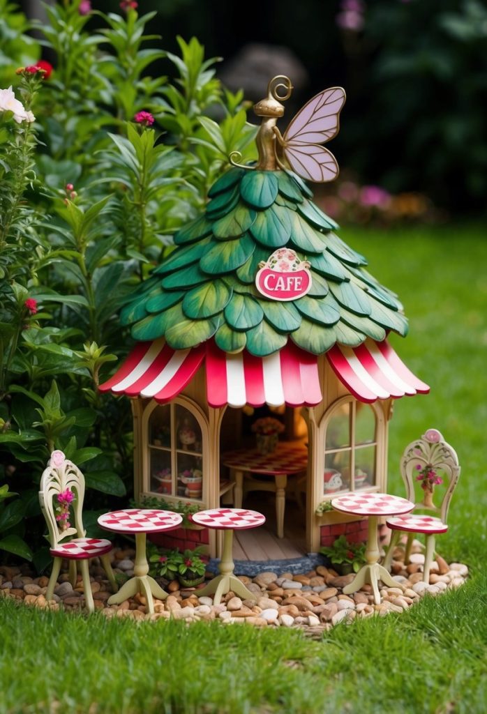 4. Add a charming fairy cafe with miniature tables