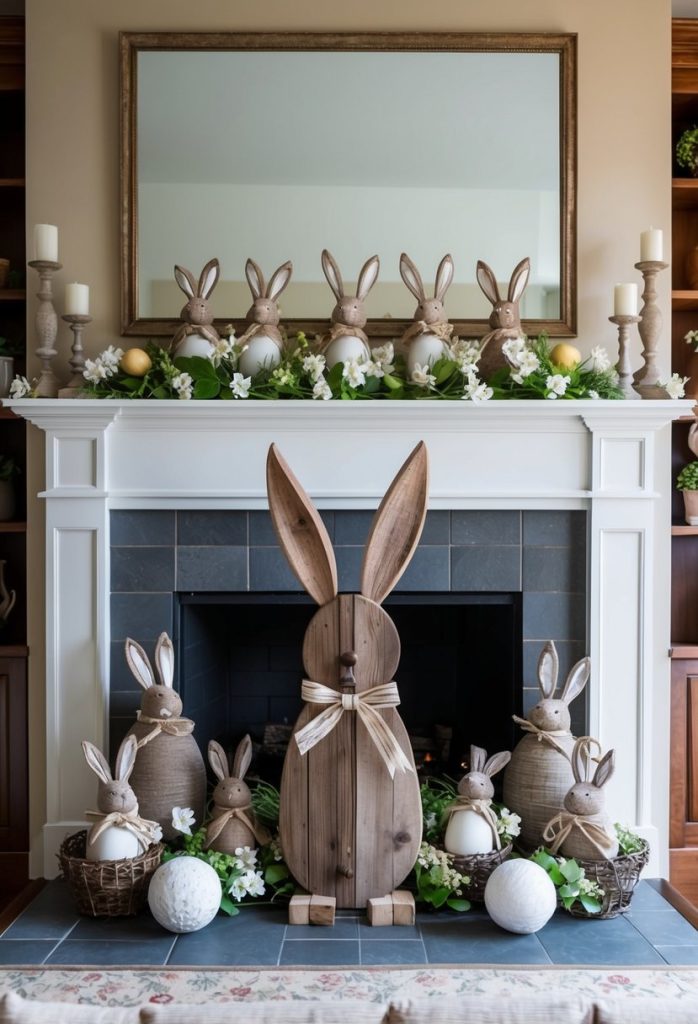 5. Rustic wooden bunny decor