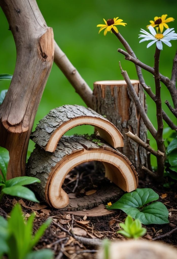 5. Use logs or branches to construct tiny bridges