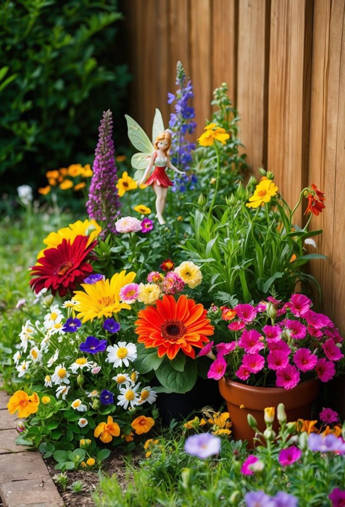 6. Arrange colorful flowers to attract 'fairy visitors'