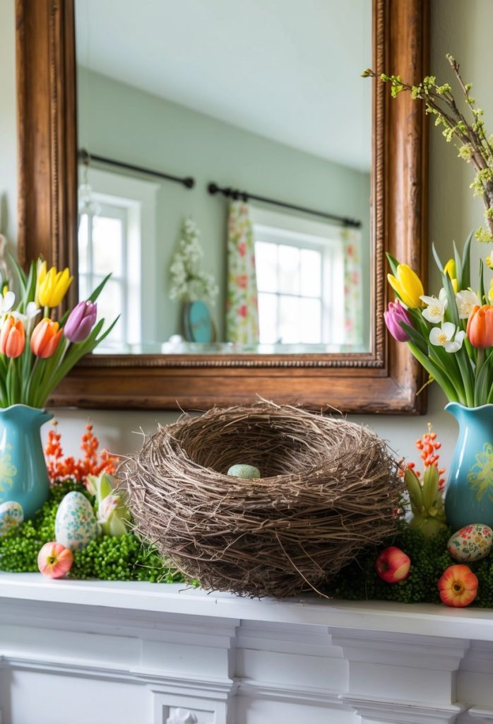 6. Handmade bird's nest display