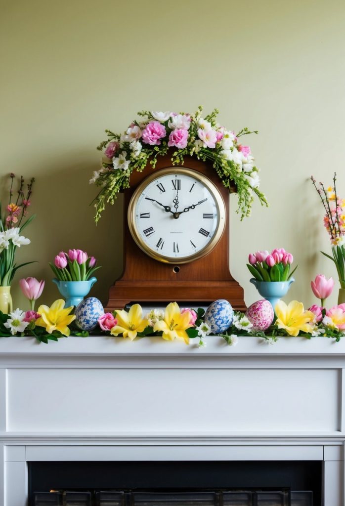 7. Spring-themed mantel clock