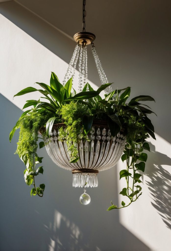 9. Chandelier Hanging Basket