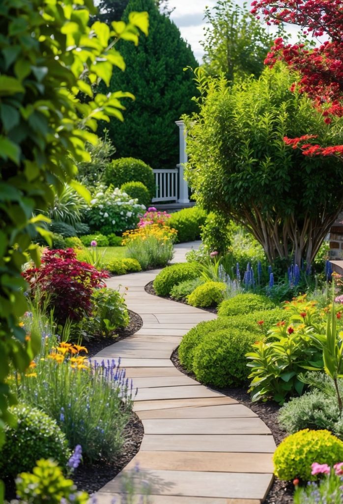 9. Design a winding garden pathway