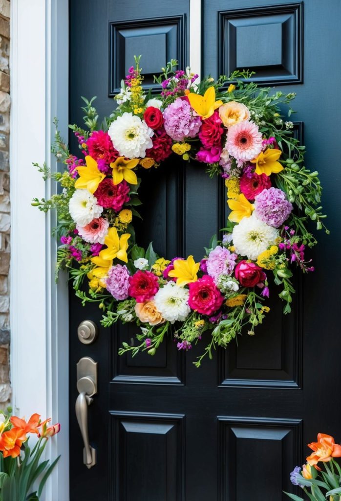 10. Dollar Tree Floral Wreath