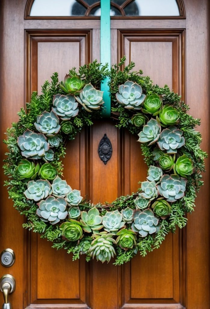 14. Succulent Hoop Wreath