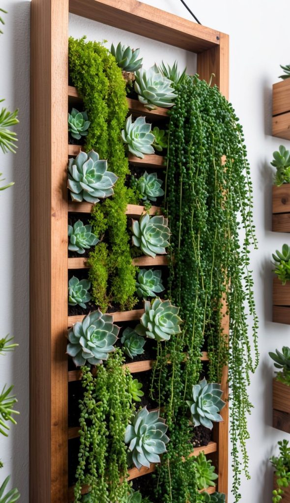 2. DIY Vertical Garden Using Wooden Shadow Boxes