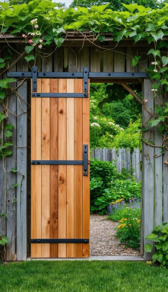 2. Sliding barn door garden entry