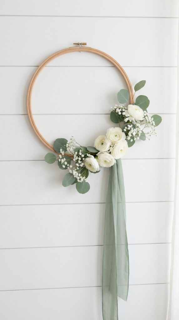 Modern Spring Hoop Wreath