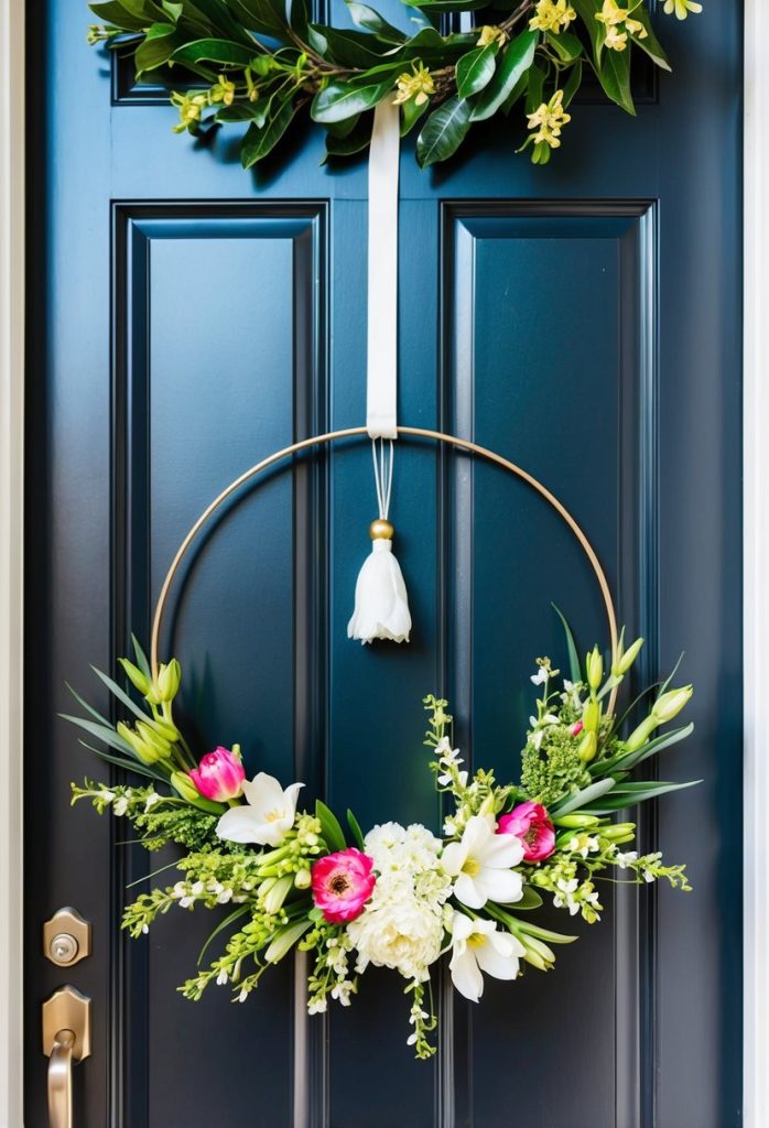 3. Modern Spring Hoop Wreath