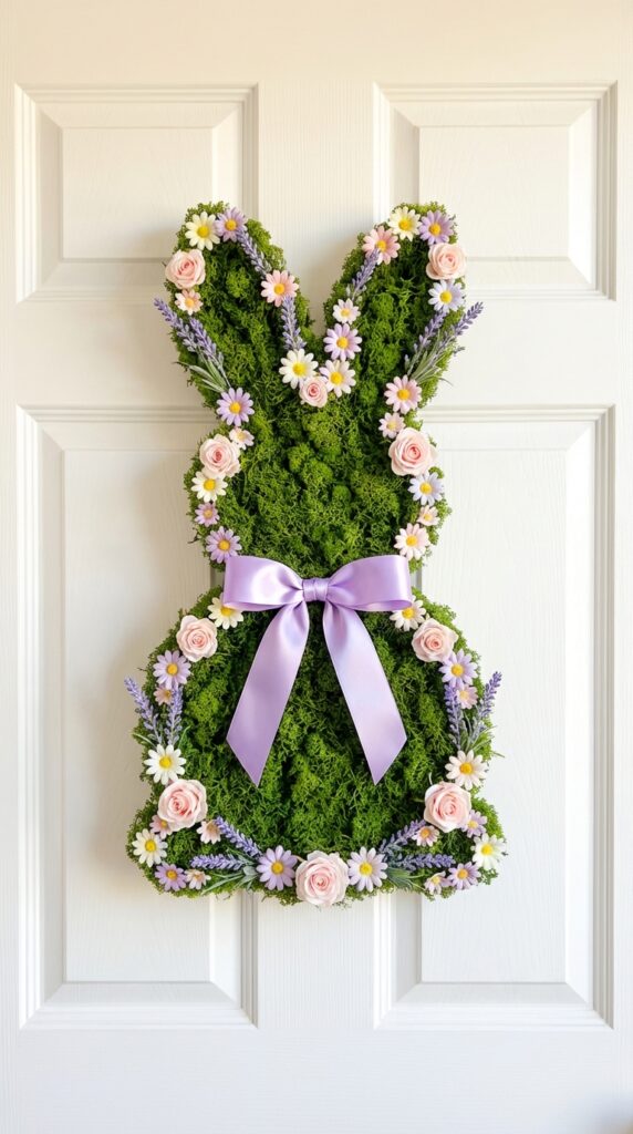 Floral Easter Bunny Head wreath