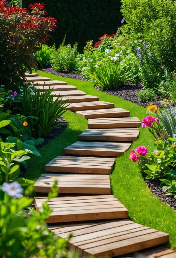 4. Wooden Stepping Stones