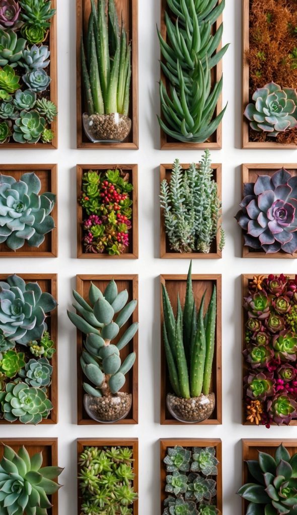 6. Succulent Wall Gallery for Home Décor