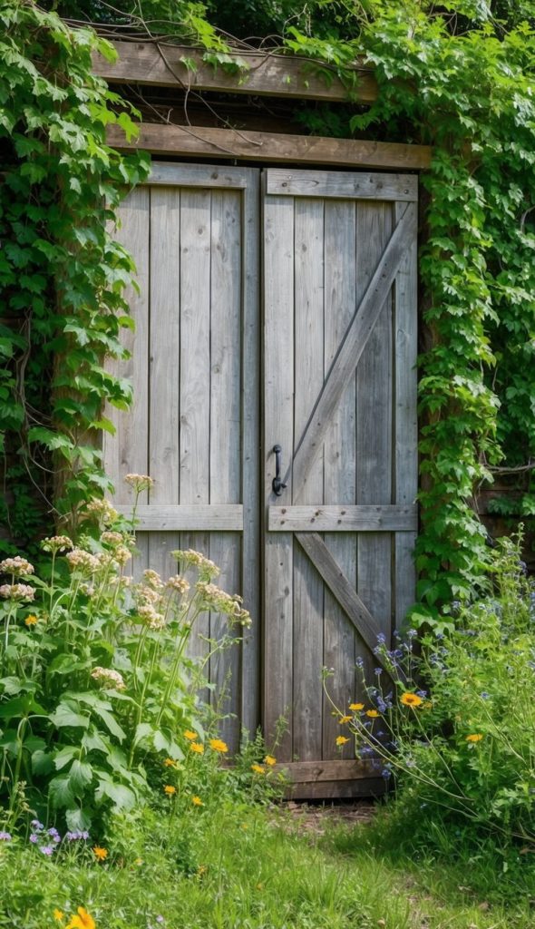 6. Vintage barn door re-use gate