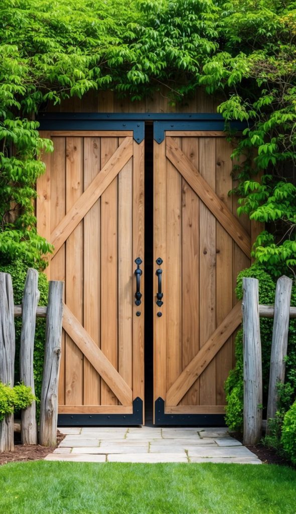 7. Double barn door garden entrance