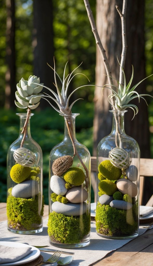 7. Terrarium-Inspired Designs with Glass Cylinders