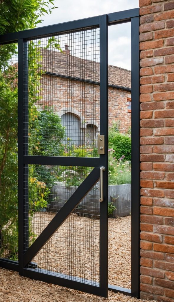 8. Metal mesh barn door gate