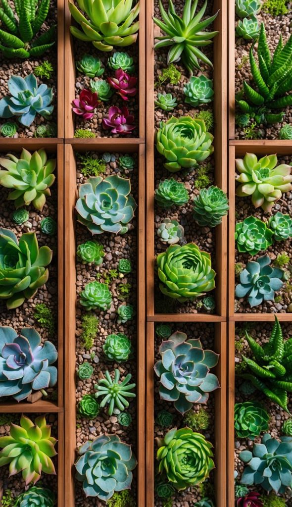 8. Shadow Box Murals with Lush Succulents