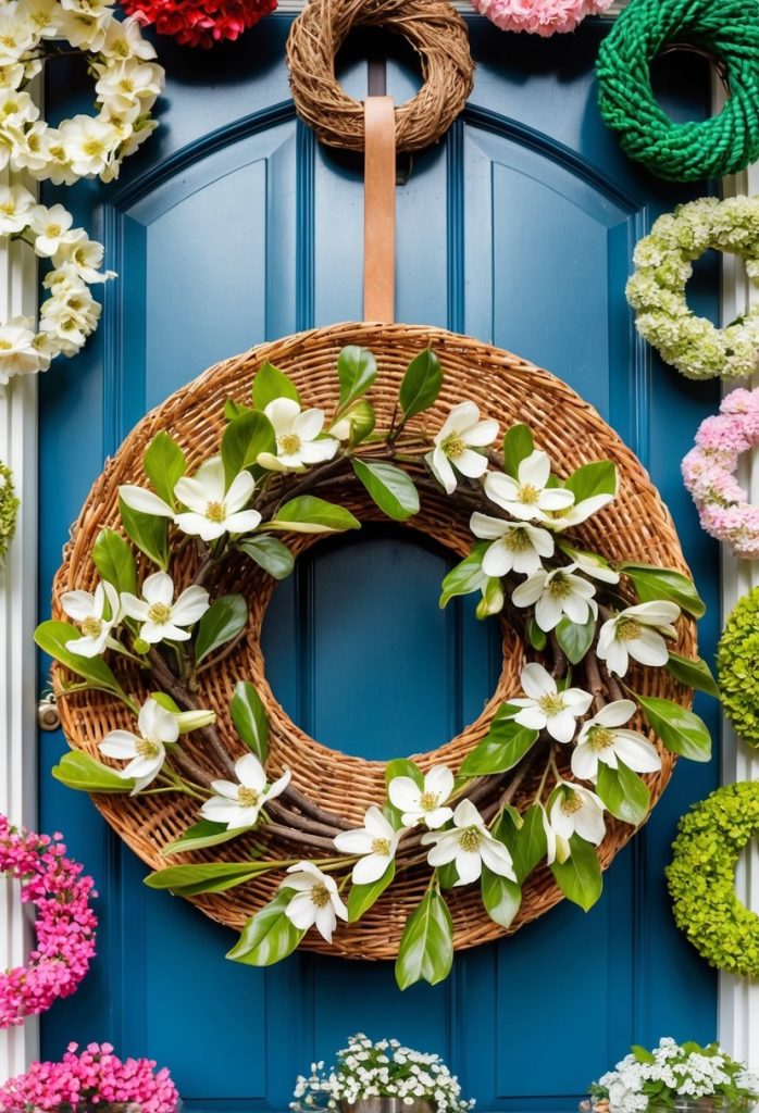 9. Dogwoods in a Basket Wreath